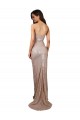 High Slit Scoop Neck Long Sequin Prom Dress